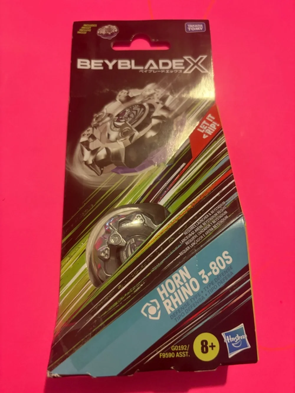 Hasbro Beyblade X Horn Rhino 3-80S‎ - Silver with Blue Accent